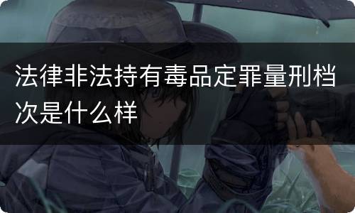 法律非法持有毒品定罪量刑档次是什么样
