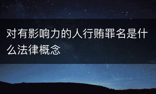 对有影响力的人行贿罪名是什么法律概念