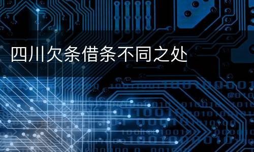 四川欠条借条不同之处