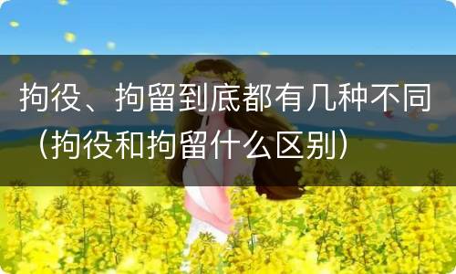 拘役、拘留到底都有几种不同（拘役和拘留什么区别）