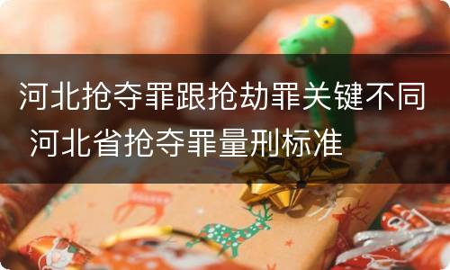 河北抢夺罪跟抢劫罪关键不同 河北省抢夺罪量刑标准
