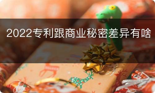 2022专利跟商业秘密差异有啥