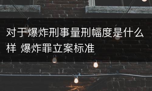 对于爆炸刑事量刑幅度是什么样 爆炸罪立案标准
