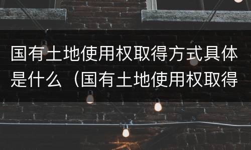 国有土地使用权取得方式具体是什么（国有土地使用权取得方式具体是什么）