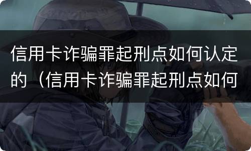 信用卡诈骗罪起刑点如何认定的（信用卡诈骗罪起刑点如何认定的案例）