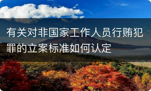 有关对非国家工作人员行贿犯罪的立案标准如何认定