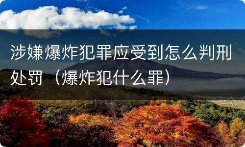 涉嫌爆炸犯罪应受到怎么判刑处罚（爆炸犯什么罪）