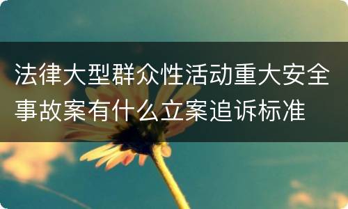 法律大型群众性活动重大安全事故案有什么立案追诉标准