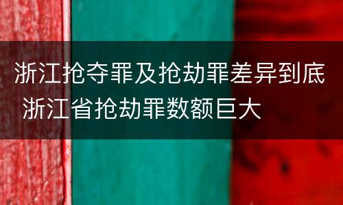 浙江抢夺罪及抢劫罪差异到底 浙江省抢劫罪数额巨大
