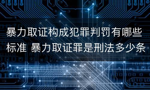 暴力取证构成犯罪判罚有哪些标准 暴力取证罪是刑法多少条