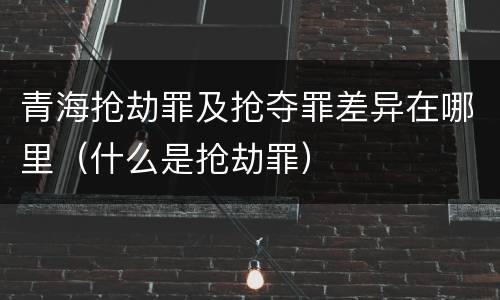 青海抢劫罪及抢夺罪差异在哪里（什么是抢劫罪）
