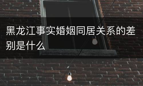 黑龙江事实婚姻同居关系的差别是什么