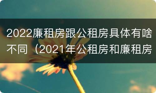 2022廉租房跟公租房具体有啥不同（2021年公租房和廉租房有什么区别）