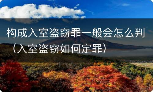 构成入室盗窃罪一般会怎么判（入室盗窃如何定罪）