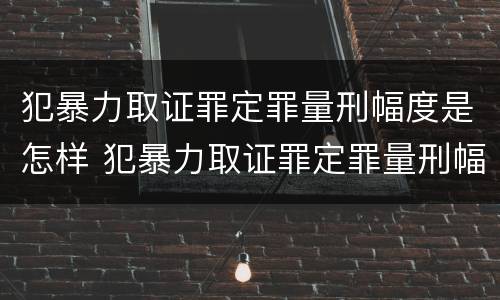 犯暴力取证罪定罪量刑幅度是怎样 犯暴力取证罪定罪量刑幅度是怎样定的