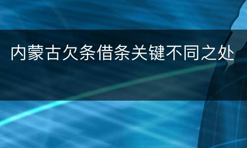 内蒙古欠条借条关键不同之处
