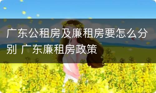 广东公租房及廉租房要怎么分别 广东廉租房政策