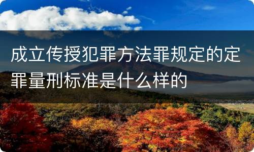 成立传授犯罪方法罪规定的定罪量刑标准是什么样的