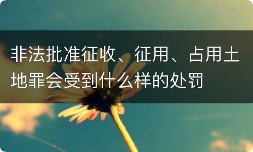 非法批准征收、征用、占用土地罪会受到什么样的处罚