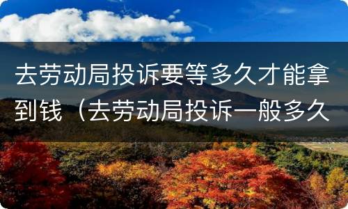 去劳动局投诉要等多久才能拿到钱（去劳动局投诉一般多久能拿到工资）