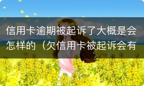 信用卡逾期被起诉了大概是会怎样的（欠信用卡被起诉会有什么后果是什么）