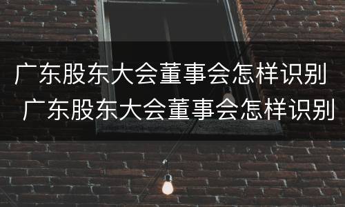 广东股东大会董事会怎样识别 广东股东大会董事会怎样识别参加人员