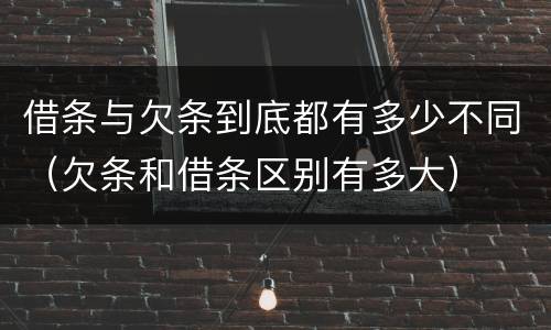 借条与欠条到底都有多少不同（欠条和借条区别有多大）