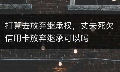打算去放弃继承权，丈夫死欠信用卡放弃继承可以吗