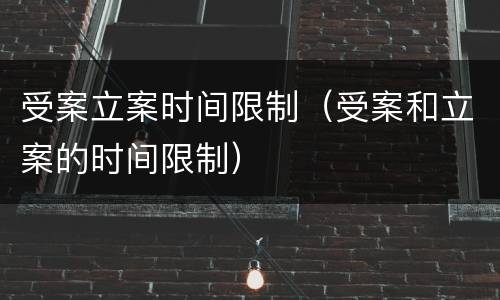 受案立案时间限制（受案和立案的时间限制）