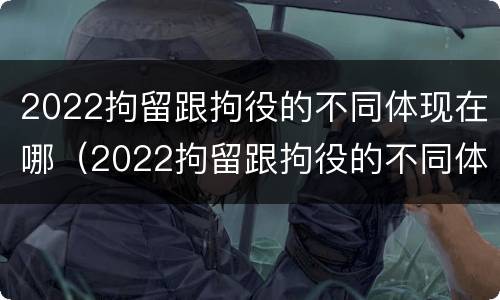 2022拘留跟拘役的不同体现在哪（2022拘留跟拘役的不同体现在哪方面）