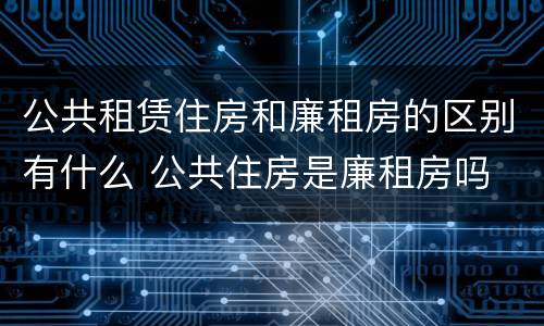 公共租赁住房和廉租房的区别有什么 公共住房是廉租房吗