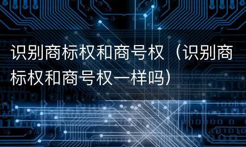 识别商标权和商号权（识别商标权和商号权一样吗）