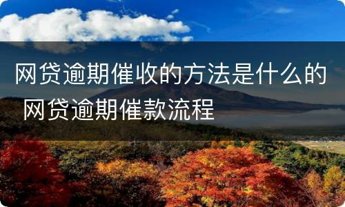 网贷逾期催收的方法是什么的 网贷逾期催款流程