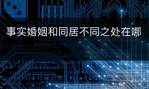 事实婚姻和同居不同之处在哪