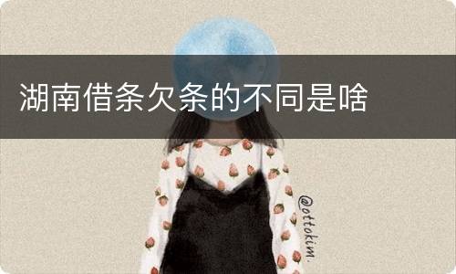 湖南借条欠条的不同是啥
