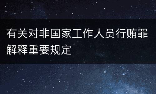 有关对非国家工作人员行贿罪解释重要规定