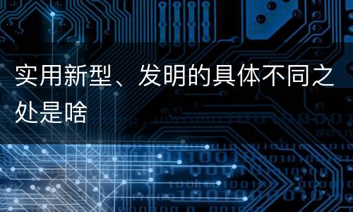 实用新型、发明的具体不同之处是啥