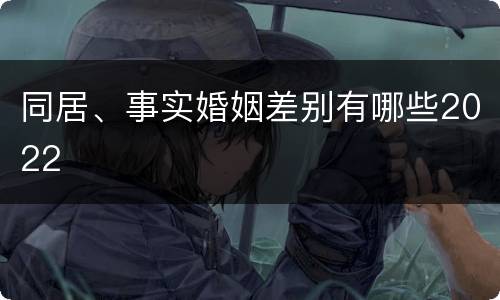 同居、事实婚姻差别有哪些2022
