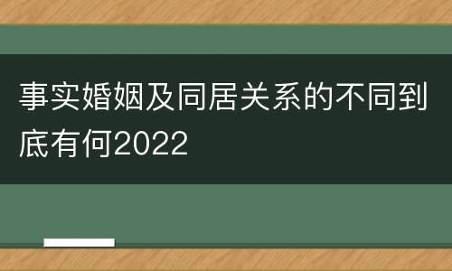 事实婚姻及同居关系的不同到底有何2022
