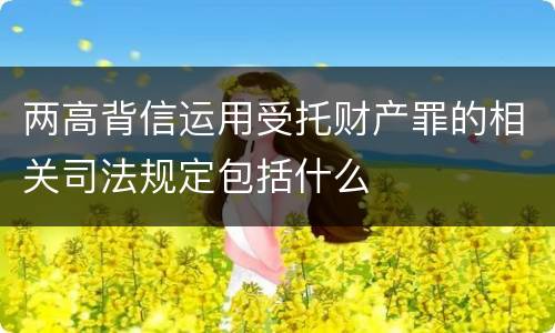 两高背信运用受托财产罪的相关司法规定包括什么