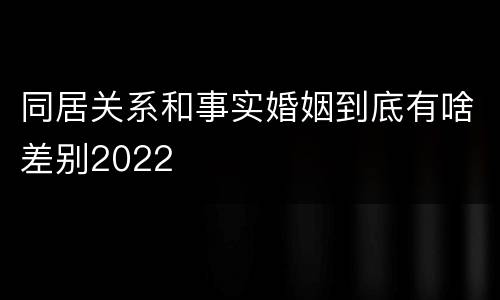 同居关系和事实婚姻到底有啥差别2022