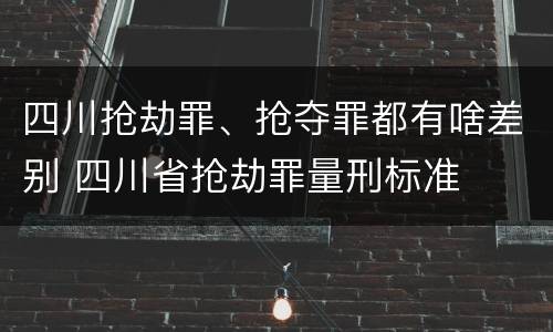 四川抢劫罪、抢夺罪都有啥差别 四川省抢劫罪量刑标准