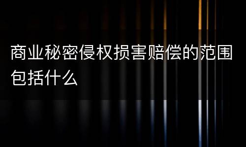 商业秘密侵权损害赔偿的范围包括什么