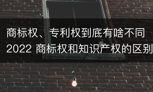 商标权、专利权到底有啥不同2022 商标权和知识产权的区别