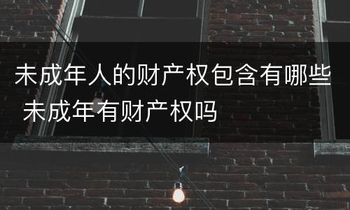 未成年人的财产权包含有哪些 未成年有财产权吗