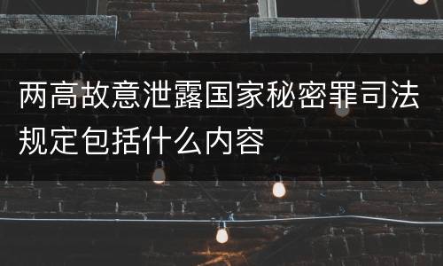 两高故意泄露国家秘密罪司法规定包括什么内容