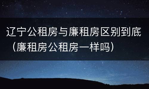 辽宁公租房与廉租房区别到底（廉租房公租房一样吗）