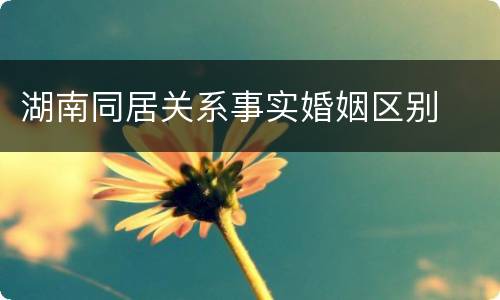 湖南同居关系事实婚姻区别