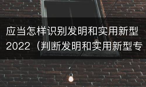 应当怎样识别发明和实用新型2022（判断发明和实用新型专利申请实用性的标准是什么）