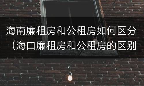 海南廉租房和公租房如何区分（海口廉租房和公租房的区别）